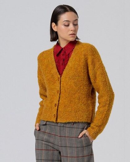 Cardigan cuello pico