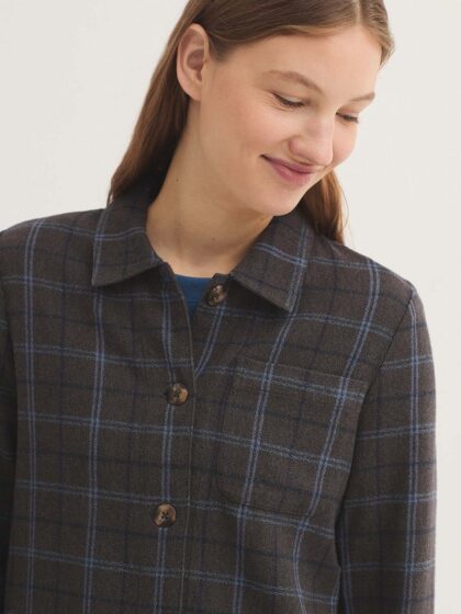 Chaqueta fluida de cuadros