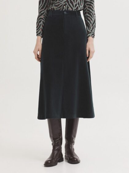 Falda larga micropana elástica