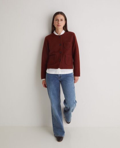 Abrigo corto lana hervida