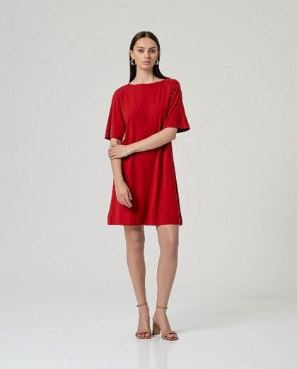 Vestido evase manga corta