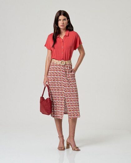 Falda larga con abertura