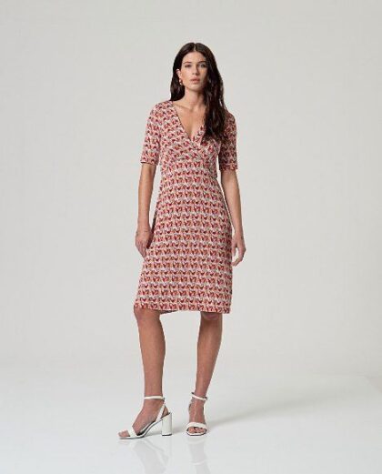 Vestido corto escote cruzado